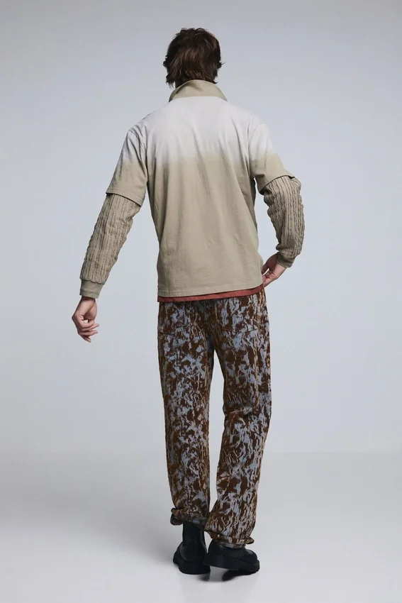 Straight Textured Trousers Straight Textured Trousers