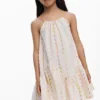 Strappy Dress with Pompoms