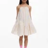 Strappy Dress with Pompoms