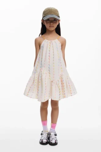 Strappy Dress with Pompoms