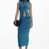 Striped Midi Pencil Skirt Striped Midi Pencil Skirt