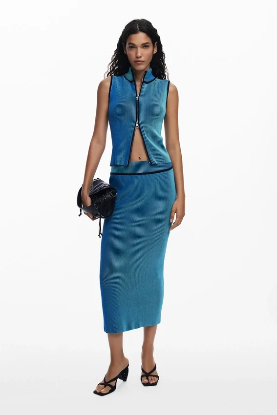 Striped Midi Pencil Skirt Striped Midi Pencil Skirt