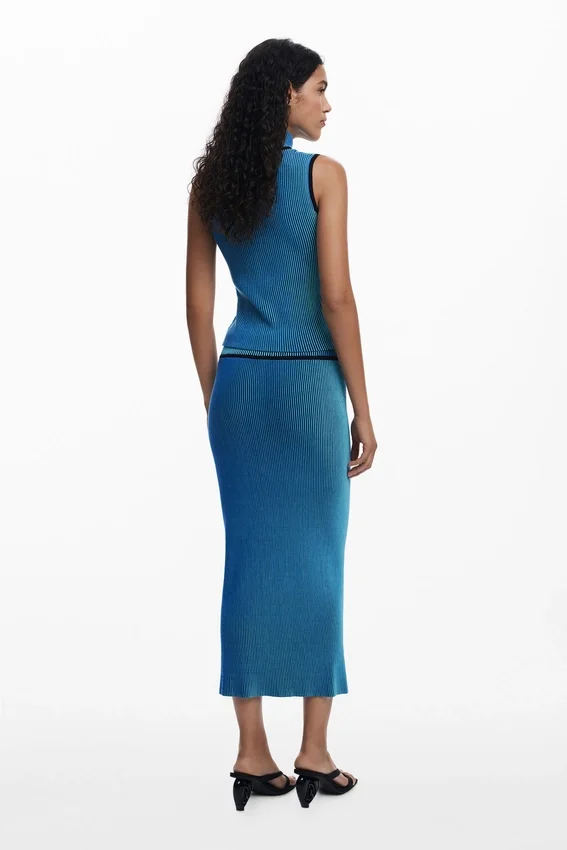 Striped Midi Pencil Skirt Striped Midi Pencil Skirt
