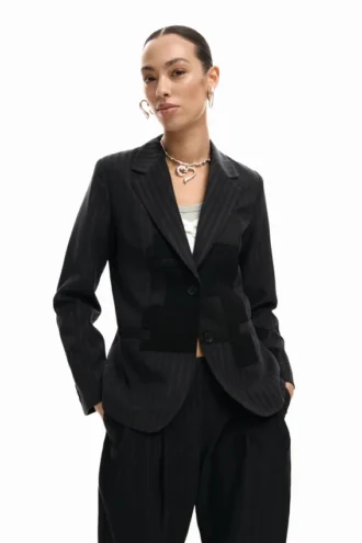 Striped Patch Blazer