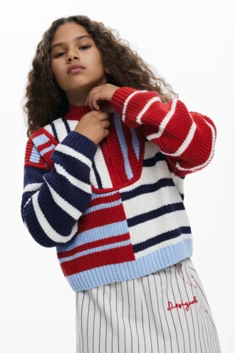 Striped Sweater Zipper
