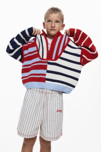 Striped Sweater Zipper
