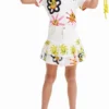 Sun Ruffle Denim Mini Skirt