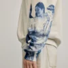 Sweatshirt with Printed Sleeves Sweatshirt with Printed Sleeves