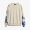Sweatshirt with Printed Sleeves Sweatshirt with Printed Sleeves