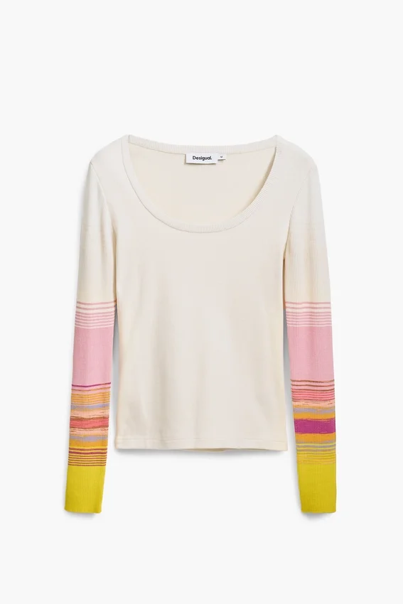 T-Shirt with Printed Sleeves T-Shirt with Printed Sleeves