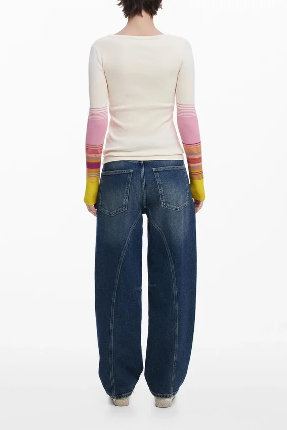 T-Shirt with Printed Sleeves T-Shirt with Printed Sleeves