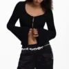 T-Shirt with Snap Fasteners and Tie T-Shirt with Snap Fasteners and Tie