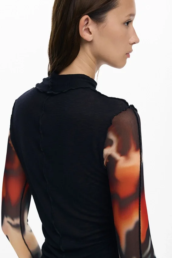 T-Shirt with Transparent Sleeves T-Shirt with Transparent Sleeves