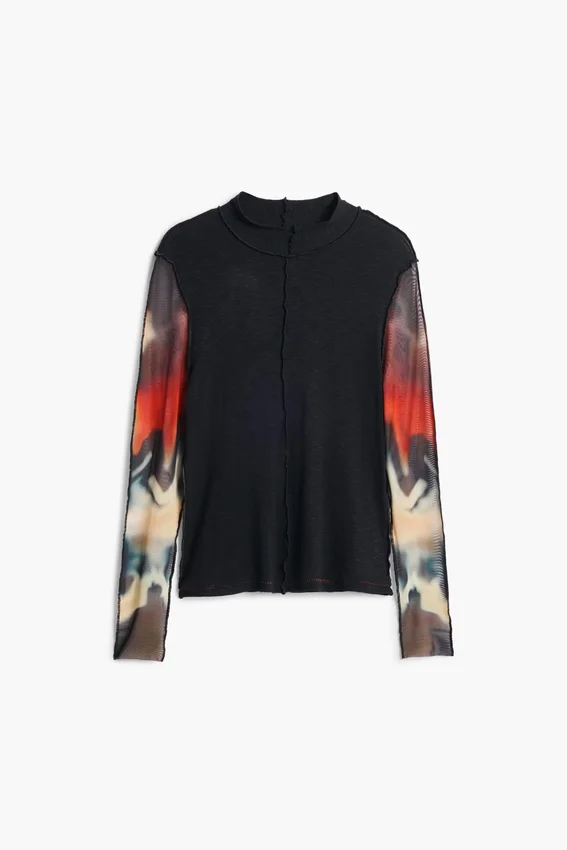 T-Shirt with Transparent Sleeves T-Shirt with Transparent Sleeves