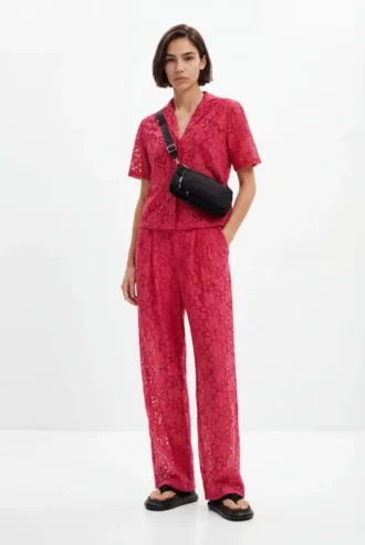 Tailored Floral Lace Trousers