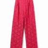 Tailored Floral Lace Trousers