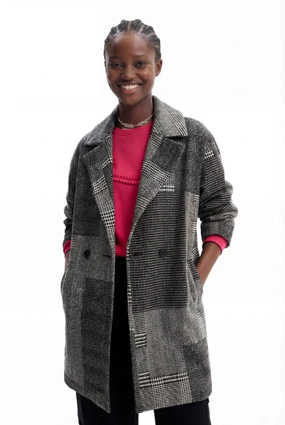 Tailored Patchwork Wool Coat Tailored Patchwork Wool Coat