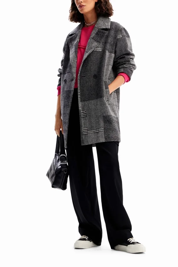 Tailored Patchwork Wool Coat Tailored Patchwork Wool Coat