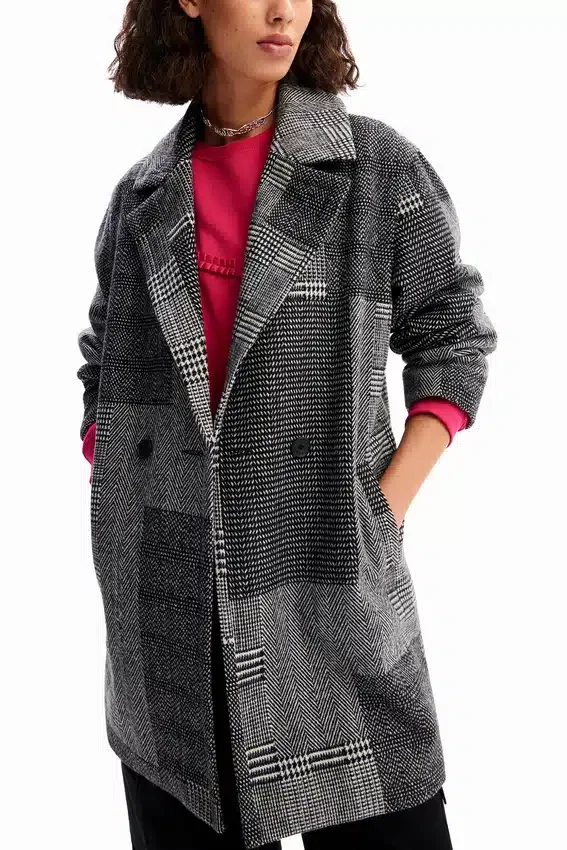 Tailored Patchwork Wool Coat Tailored Patchwork Wool Coat