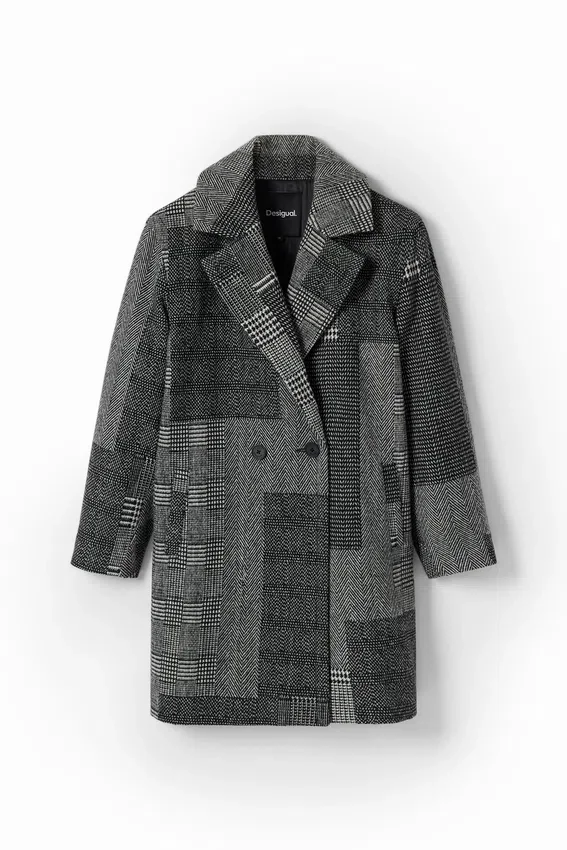 Tailored Patchwork Wool Coat Tailored Patchwork Wool Coat