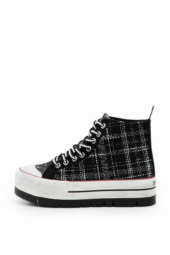 Tartan Platform High-Top Sneakers Tartan Platform High-Top Sneakers