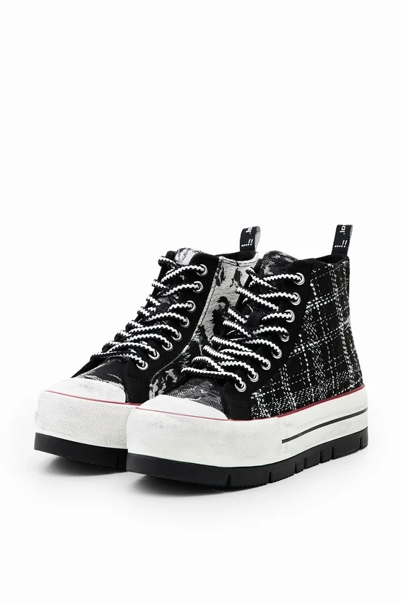 Tartan Platform High-Top Sneakers Tartan Platform High-Top Sneakers