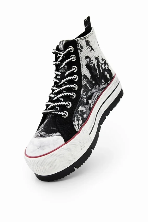 Tartan Platform High-Top Sneakers Tartan Platform High-Top Sneakers