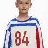 Three-Quarter Sleeve Striped T-Shirt