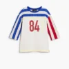 Three-Quarter Sleeve Striped T-Shirt