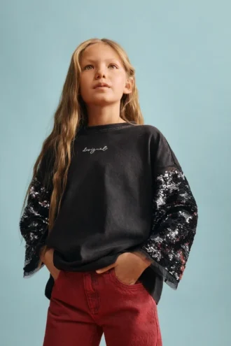 Three-Quarter Sleeve T-Shirt with Stars