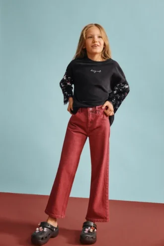 Three-Quarter Sleeve T-Shirt with Stars