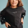 Three-Quarter Sleeve T-Shirt with Stars