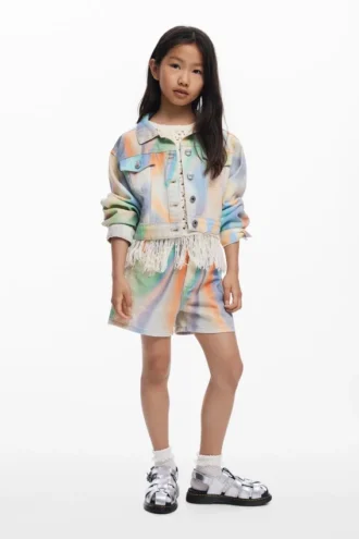 Tie-Dye Denim Shorts