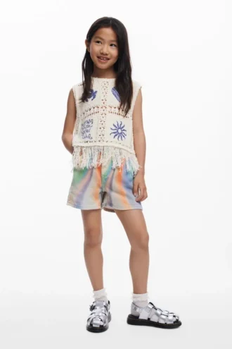 Tie-Dye Denim Shorts