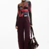 Tie-Dye Trousers with Zippers