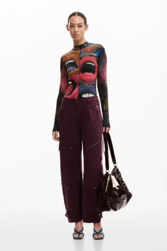 Tie-Dye Trousers with Zippers