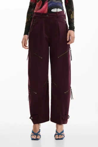 Tie-Dye Trousers with Zippers
