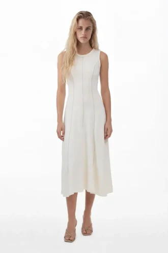 Topstitched Dress
