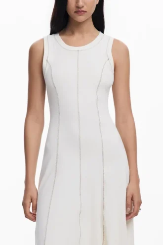 Topstitched Dress