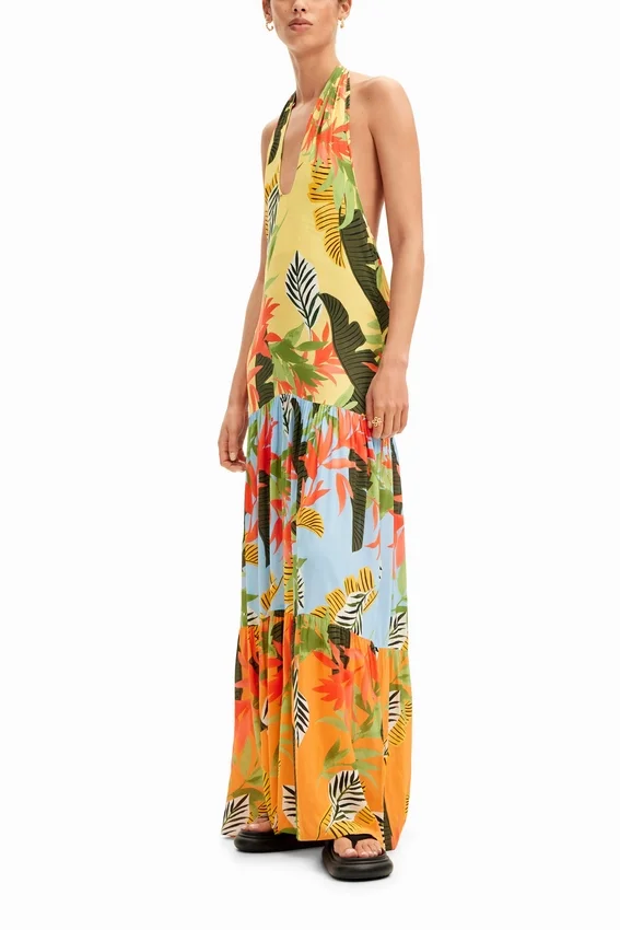 Tropical Halter Neck Maxi Dress Tropical Halter Neck Maxi Dress