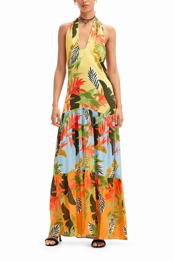 Tropical Halter Neck Maxi Dress Tropical Halter Neck Maxi Dress
