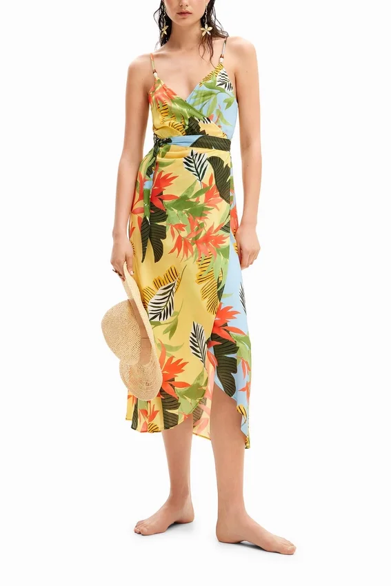 Tropical Wrap Midi Dress Tropical Wrap Midi Dress