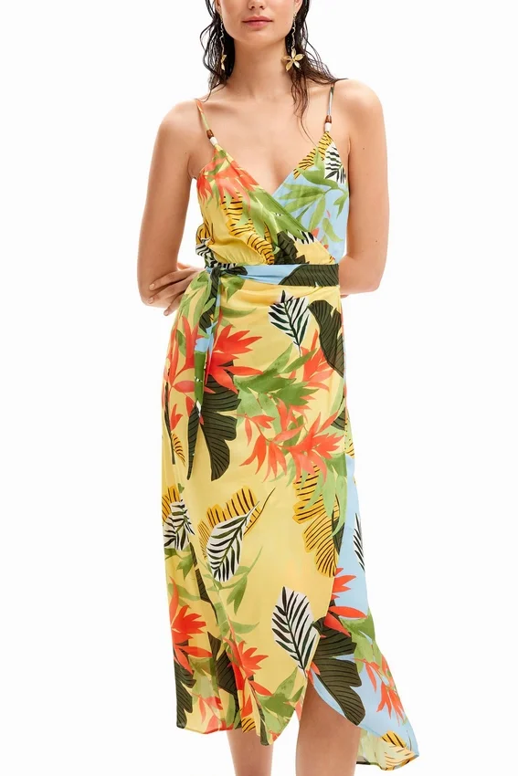 Tropical Wrap Midi Dress Tropical Wrap Midi Dress