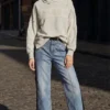 Two-Material Denim Trousers Two-Material Denim Trousers