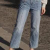 Two-Material Denim Trousers Two-Material Denim Trousers