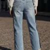 Two-Material Denim Trousers Two-Material Denim Trousers