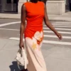 Two-Tone Floral Dress Two-Tone Floral Dress