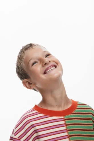 Two-Tone Striped T-Shirt