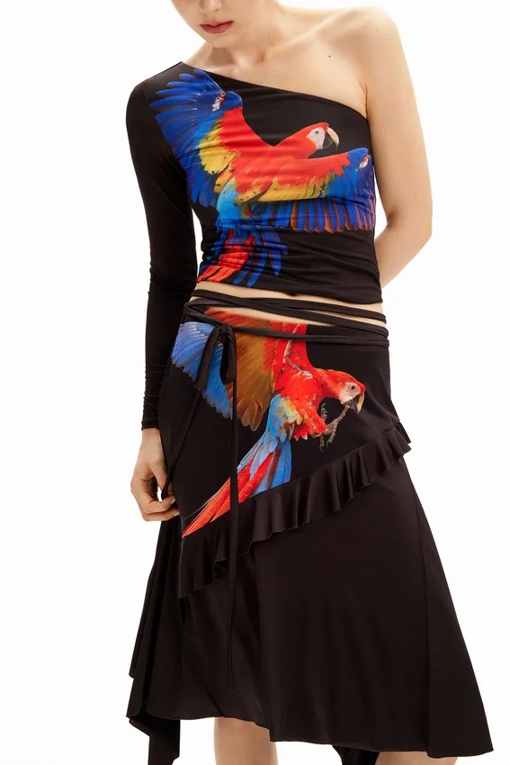 Tyler Mcgillivary Parrot Midi Skirt Tyler Mcgillivary Parrot Midi Skirt
