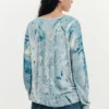 V-Neck Sweater with Abstract Print V-Neck Sweater with Abstract Print